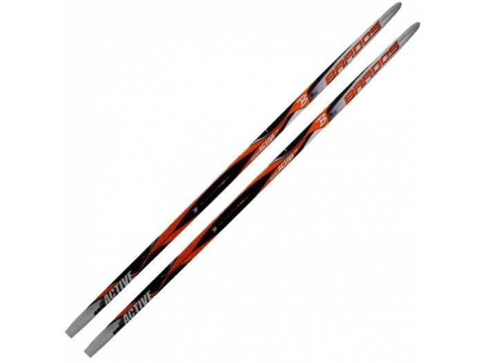 Лыжи беговые STC 195 см, дерево-пластик, с насечкой