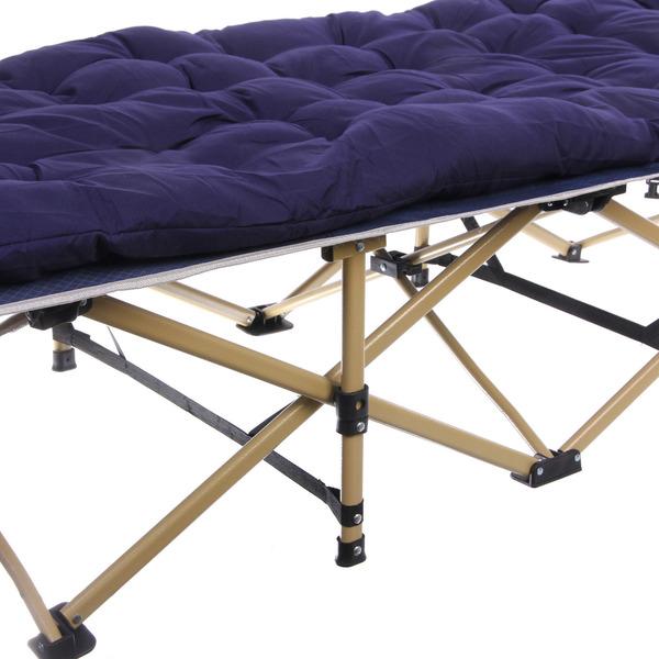 Раскладушка кемпинговая складная с матрасом 188*66*49 см, серый-синий